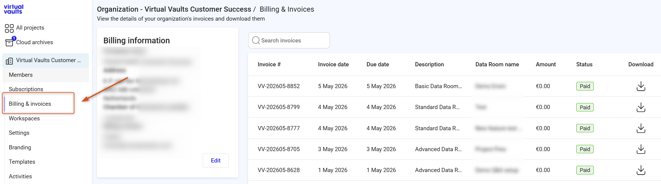 DR organization owner invoices.png