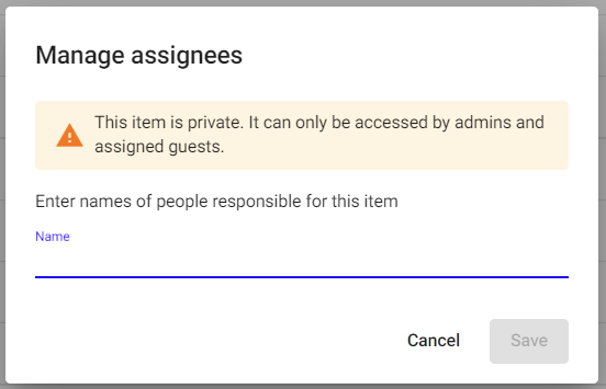manage assignees private