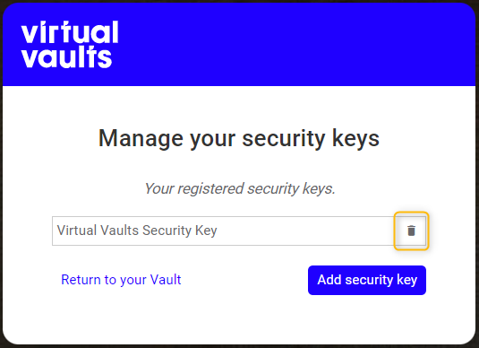 Remove security key