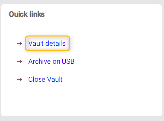 select vault details quicklinks